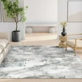 thumbnail image 5 of Well Woven Abstract Marrakech Modern Mid-Century Brushstroke Flat-Weave Gray 7'7" x 9'10" Area Rug, 5 of 7