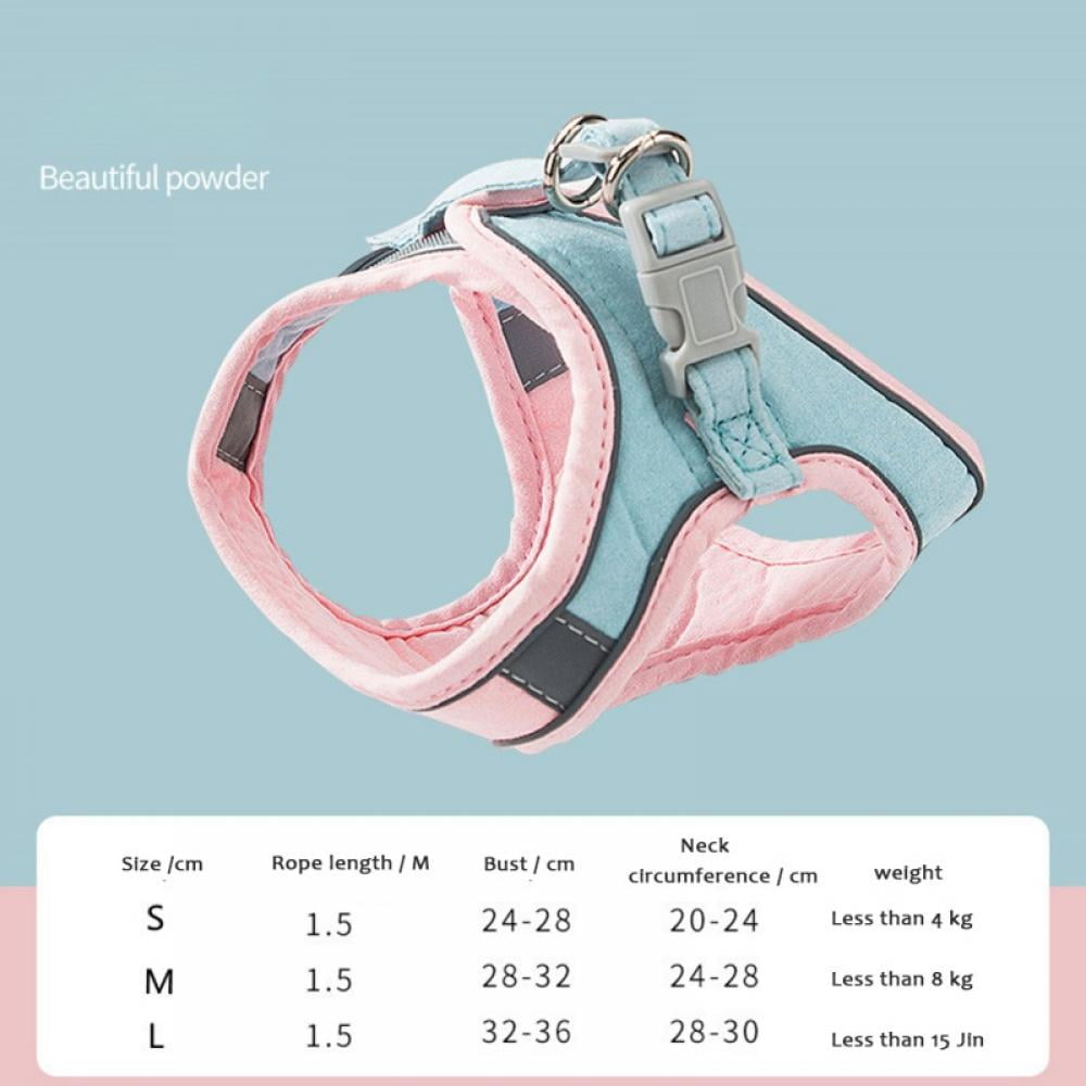 AVAIL Pet Cat Harness And Leash Set - Reflective Padded Dog Harness Small Pets Cat Puppy Vest for Chihuahua Bulldog Suede Adjustable Comfort No Pull Puppy Vest Harnesses Walking