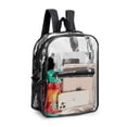 thumbnail image 2 of LAVA Clear Backpack Stadium Approved Heavy Duty Waterproof PVC Transparent School Bag for Travel Security Concerts Sport Events Black, 2 of 9