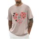 thumbnail image 2 of Camisas de Manga Larga para Hombres Imprimir Casual Cuello Redondo Blusa de Manga Corta, Camisas de Lino para Hombres, 2 of 8