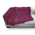 thumbnail image 3 of Magenta Soft Flannel Fleece Throw Blanket, Monochrome Flourishing Flowers with Leaves Pattern Royal Garden Design, Cozy Plush for Indoor and Outdoor Use, 60" x 80", Magenta and Purple, by Ambesonne, 3 of 6