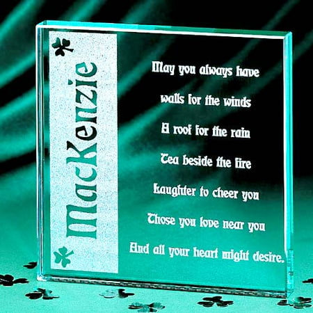 Personalized Irish Blessing Glass Block