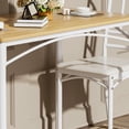 thumbnail image 4 of PORKISS 5-Piece Small Space Dining Set, 1 Table and 4 Chairs, Wood and Steel, Dining Table Set for 4 with Comfortable PU Seats, Natural+White, 4 of 10