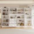 thumbnail image 6 of RichYa 3Pcs Pantry Storage Cabinet Set,China Glass Cabinets with Display Doors,Sideboard Hutch Buffet with Drawers for Dining Room,BCC(White), 6 of 12