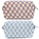thumbnail image 1 of 2 Pieces Makeup Bag Checkered Cosmetic Bag Pink Green Makeup Pouch Travel Toiletry Bag Organizer Cute Makeup Brushes Storage Bag for Women, 1 of 4