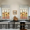 thumbnail image 4 of Buffalo Plaid Pumpkin Fall Kitchen Curtains, Sunflower Window Curtains, Farmhouse Thanksgiving Autumn Harvest Curtain for Kitchen Decor, 54" x 18" Valance, 27" x 36" Tier, 3 Panel Set, 4 of 6