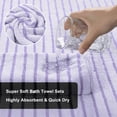 thumbnail image 3 of Jessy Home 8 Pcs Purple Bicolor bar Stripe Large Bath Towels Set 2 Oversized Bathroom Towels, 2 Hand Towels, 4 Washcloths, 3 of 7