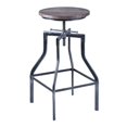 thumbnail image 1 of Hawthorne Collections Tabouret de Bar Ajustable en Métal Transitionnel 33 Pouces Gris, 1 of 5