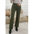 thumbnail image 5 of Casuashion Elevate Your Style with Vintage Green Corduroy Pants - High Waist, Square Pockets!, 5 of 8