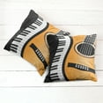 thumbnail image 6 of Ambesonne Music Throw Pillow Cover 2 Pack, Piano Keys Wave and Guitar, 18", Charcoal Grey Orange, 6 of 7