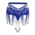 thumbnail image 3 of Beaded Chain Belly Dance Hip Skirt Scarf Practice Waist Chain Belt Dark Blue, 3 of 8