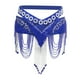 thumbnail image 3 of Falda de práctica para danza del vientre con borlas y cuentas para mujer Azul oscuro, 3 of 9