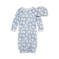 thumbnail image 1 of Burt's Bees Baby Conjunto de Bata y Sombrero para bebé niña, Talla única, 0-6 Meses, 100% algodón orgánico, Waddle Waddle Blue, 6 Meses, 1 of 5