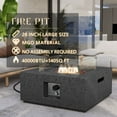 thumbnail image 3 of COSIEST Outdoor Propane Fire Pit Coffee Table, 28-inch Square Base Patio Heater w 40,000 BTU Stainless Steel Burner, Free Lava Rocks and Rain Cover, Wind Guard, Tank Cover, Gray, 3 of 6