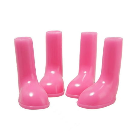 Janrevotw 4pcs Dog Shoes Waterproof Anti-Slip Elastic Pet Protection Rain Boots Pet Rain Shoes Dog Shoes Shoe Covers Cat High Top Rain Boots Anti-Slip Dog Shoes