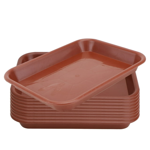 Shisuyan 10pcs Plastic Flower Pot Tray Flowerpot Base Plate Oblong Plant Pot Tray