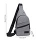 thumbnail image 3 of Bolsa de pecho para viajar | Mochila mensajera Mini Crossbody de tela Oxford | Correa ajustable, bolsillos de varias capas, encaja en el móvil | Negro gris azul marino 30x17x5cm, 3 of 7
