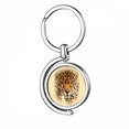 thumbnail image 1 of Cheetah Near Fierce Face Art Deco Fashion Rotating Keychain Metal Keyring Holder, 1 of 2