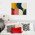 thumbnail image 5 of Orinice Bauhaus Abstract Geometric Wall Art - Small Print Blue Yellow Red for Bedroom Bathroom - Aesthetic Retro Artwork - Mid Century Modern Minimalist  16x12in, 5 of 6