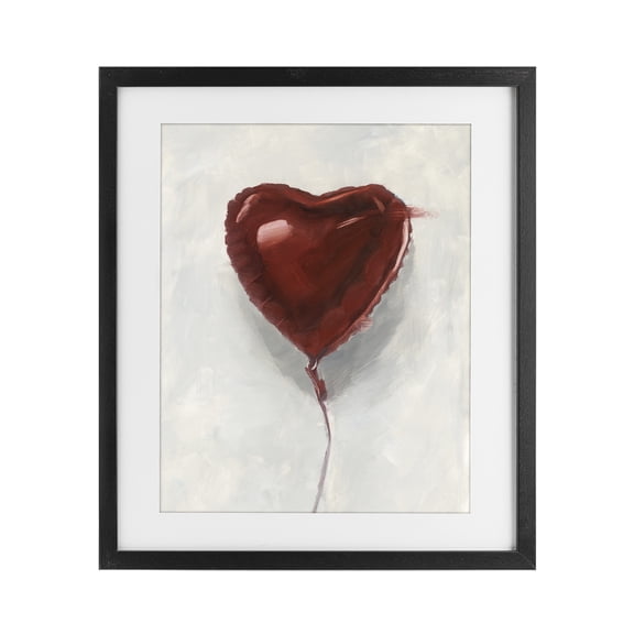 Stupell Industries Eclectic Heart Shaped Balloon Black Framed Print Under Glass, 17 x 21, by Ethan Harper