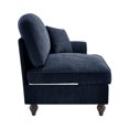 thumbnail image 4 of Newest 2-in-1 Style Chenille Sofa, Blue Single Seater,Removable Ruffle Skirt, Includes 1 Movable Pillow, 38.2" Compact Design, 4 of 9