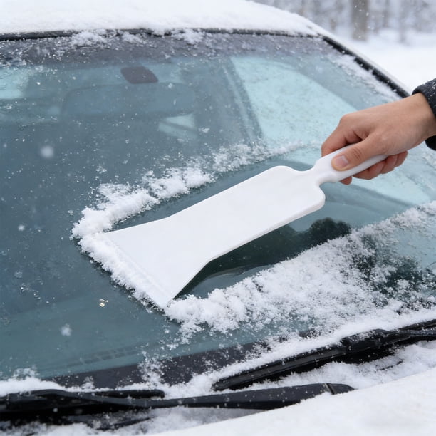 Herramienta de espátula para tintado de ventanas automotrices con mango largo para instalación de película en vidrio, remoción de nieve y hielo, plástico, blanco y gris, 38.5 cm