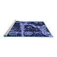 thumbnail image 2 of Ahgly Company Machine Washable Indoor Round Abstract Blue Modern Area Rugs, 6' Round, 2 of 4