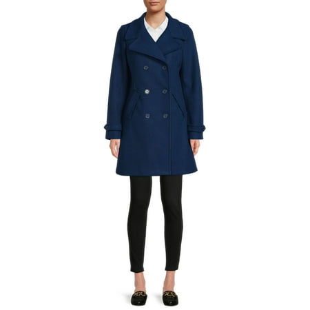 Time and Tru Women's and Plus Double Breasted Coat
