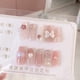 thumbnail image 1 of Uñas postizas de bailarina francesa para manualidades, uñas de Stiletto de cubierta completa, dibujos animados, lindo lazo de boda rosa, Diamante largo, ataúd, 1 of 4