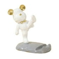 thumbnail image 2 of Soporte para teléfono móvil con escultura de oso única para decoración de escritorio, coche y oficina. patada blanca, 2 of 9