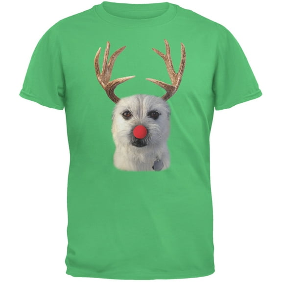 Funny Reindeer Dog Ugly Christmas Sweater Green Youth T-Shirt