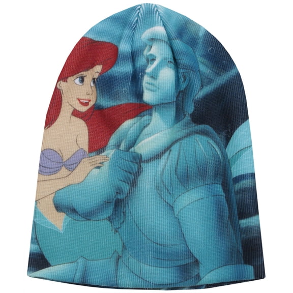 Little Mermaid Ariel Eric Disney Movie Sub Print Adult Winter Knit Beanie Hat