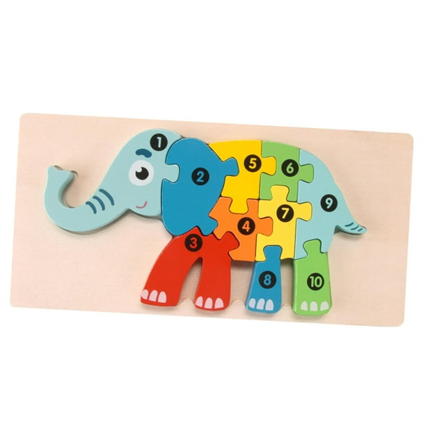 Rompecabezas De Números De Animales De Madera Rompecabezas De