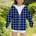 thumbnail image 5 of BFHHYA Girls' Plaid Print Sweatshirt Jacket Kid Tween Oversized Hoodie Zip-Up Drop Shoulder Sweatshirt with Pockets (4-15 Years), 5 of 5