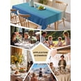 thumbnail image 5 of Blue Teal Beige Ombre Table Cloth, Waterproof Tablecloth for Rectangle Tables, Modern Abstract Art Abstract Reusable Washable Fabric Table Cover for Restaurant Kitchen Dining Tables 52"x70", 5 of 9