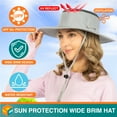 thumbnail image 3 of SUN CUBE Wide Brim Sun Hat For Men Outdoor, Women Sun Protection Safari Hat, Hiking Boonie Hat UV, Fishing Summer Hat for Beach Camping UPF 50+, Light Grey, 3 of 8