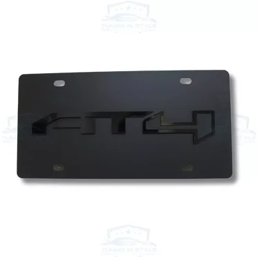 GMC AT4 3D Logo Stealth Matte Black Carbon License Plate Official Licensed