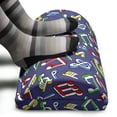 thumbnail image 3 of Music Foot Rest, Cartoon Style Colorful Pattern with Musical Notes Cheerful Teenage Fun Hobby Theme, Non-Slip Backing Adjustable Ergonomic Memory Foam Leg Support for Office, Multicolor, by Ambesonne, 3 of 5