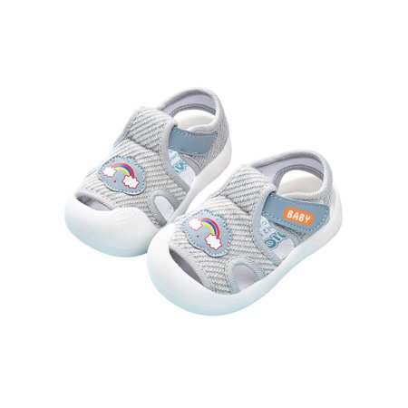 

Tenmix Baby Infant Casual Shoes T-Strap Summer Sandal First Walkers Flat Sandals Beach Girls Boys Anti-collision Cute Gray 4C