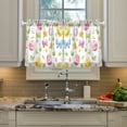 thumbnail image 2 of Yayeee Kitchen Curtains Tier Pair Light Filtering 27"x24" Rod Pocket Short Cafe Window Panel, Colorful Easter Eggs, 2 of 7