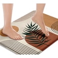 thumbnail image 4 of Boho Mid Century Bathroom Rug Set of 3, Brown Abstract Minimalistic Arch Beige 3 Pieces Bath Mats Set, No Silp Washable Cover Floor Rug Decorations for Kitchen Bathroom Bedroom, 4 of 6