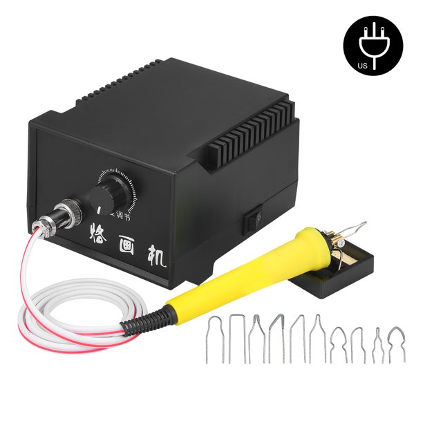 Kit de herramientas para quemar madera de 60W 110V, 16 piezas, herramienta de pirograbado ajustable de 0℃ a 800℃, máquina de bolígrafo de pirograbado, soldador eléctrico con temperatura ajustable, 1