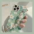 thumbnail image 2 of Cute Flower Wrist Strap Pearl Chain Bracelet Soft Compatible With Iphone 13 Pro Max For Women Girls, 2 of 2