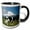 Black/White, variant on 3drose, Dairy Cows, Farm Animals, Taranaki, New Zealand-au02 Dwa4998 - David Wall, 11oz Two-tone Yellow Mug