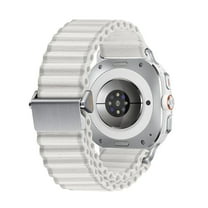 Band for Samsung Galaxy Watch Ultra Bands 47mm Men/Women,Rugged Fabric Nylon Alpine Sport Loop Strap for Samsung Galaxy Watch 7 Ultra Band 47 mm 2024 Breathable Replacement Wristband,White