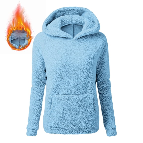 PFRNLF Womens Fuzzy Sherpa Hoodie Sweatshirts Winter Warm Loose Cozy Long Sleeve Hooded Pullover