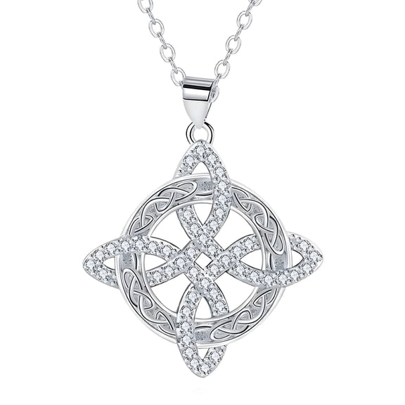 DESIGNICE Witches Knot Necklace Hecate Goddess of Witches with Celtic Knot Design Pendant Necklace Protecting Stainless Steel