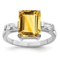 thumbnail image 4 of 925 Sterling Silver Rhodium Citrine Ring Size 7, 4 of 6