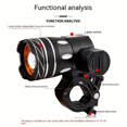 thumbnail image 3 of QJUHUNG Rechargeable Bicycle Light Headlight  Cycling Night Riding Light  Aluminum Alloy Mountain Bike Riding Gear With 3 Light Modes  Suitable For Outdoor Riding Bicycle, 3 of 4