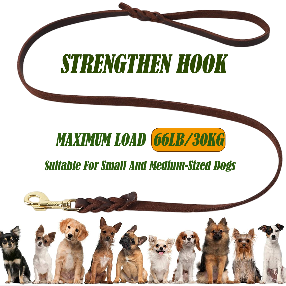 4 Foot Dog Leash Leather Quality Leash for Extra Large Dog Quality Training Dog Leash -1/2 inch Wide